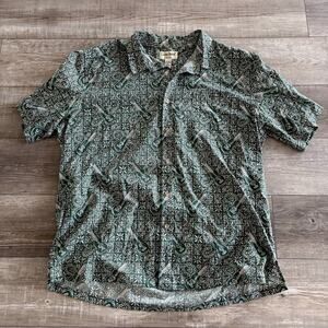 Cooke Street Honolulu Hawaiian Shirt XXL 2XL Short Sleeve Green Ukulele Cotton